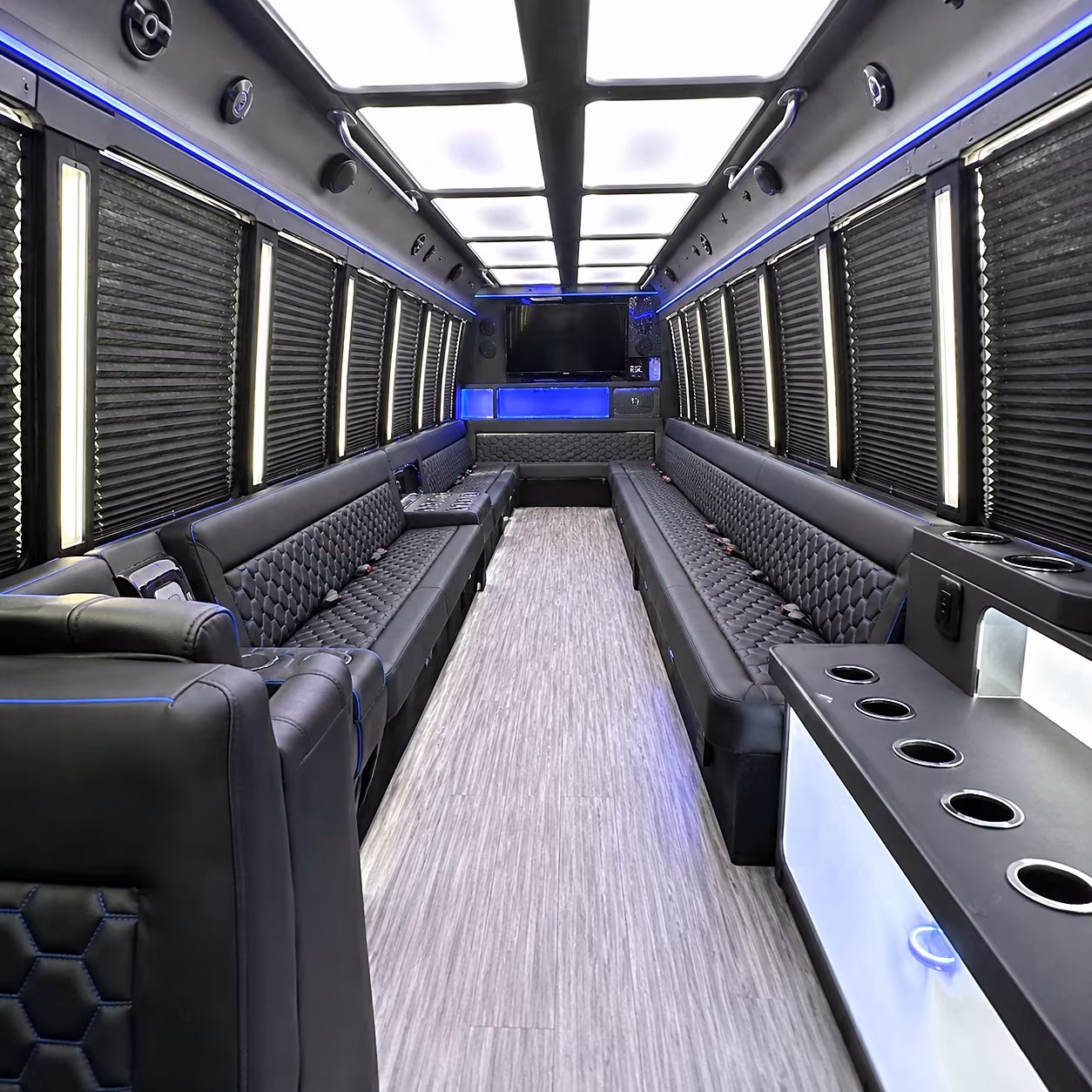 Fort Worth Private Event Transportation party bus interior