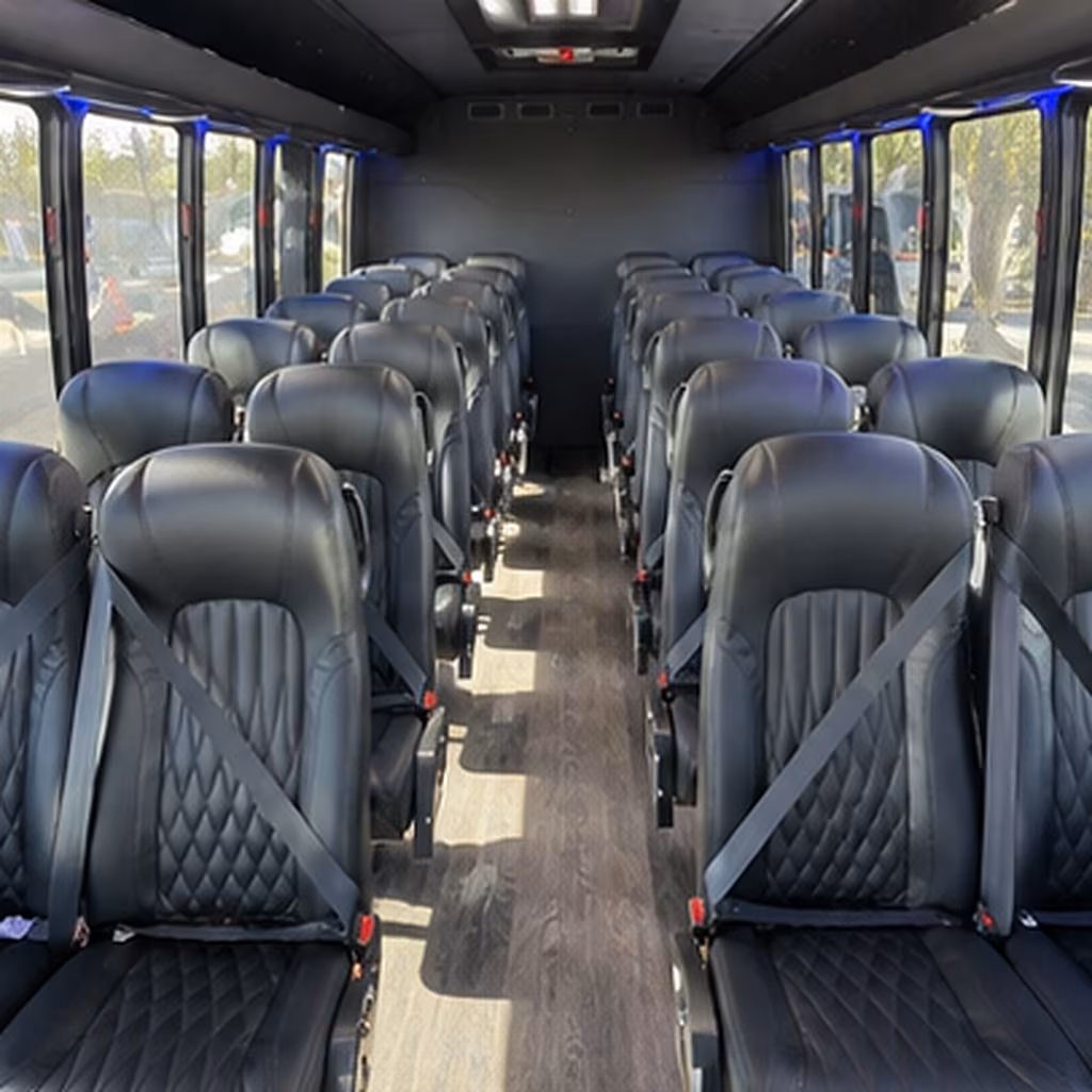 Fort Worth School Event Transportation party bus interior