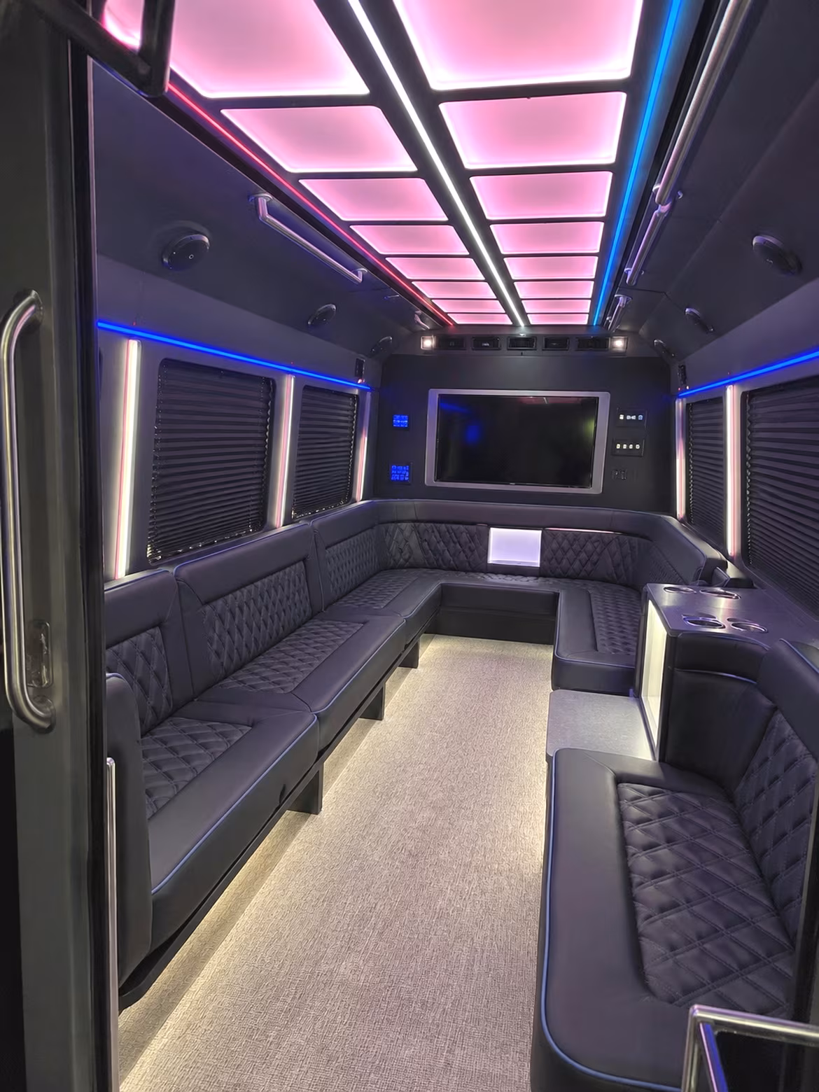 Fort Worth Sporting Event Transportation party bus interior