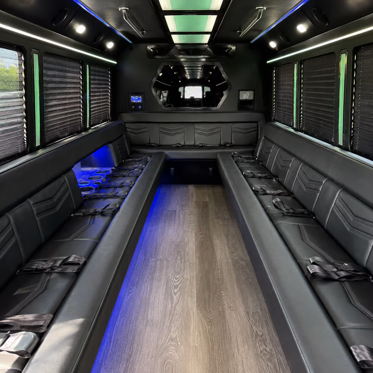 Fort Worth Sporting Event Transportation party bus interior