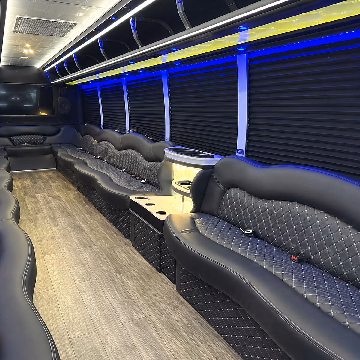 Fort Worth Winery Tour & Pub Crawl Transportation party bus interior