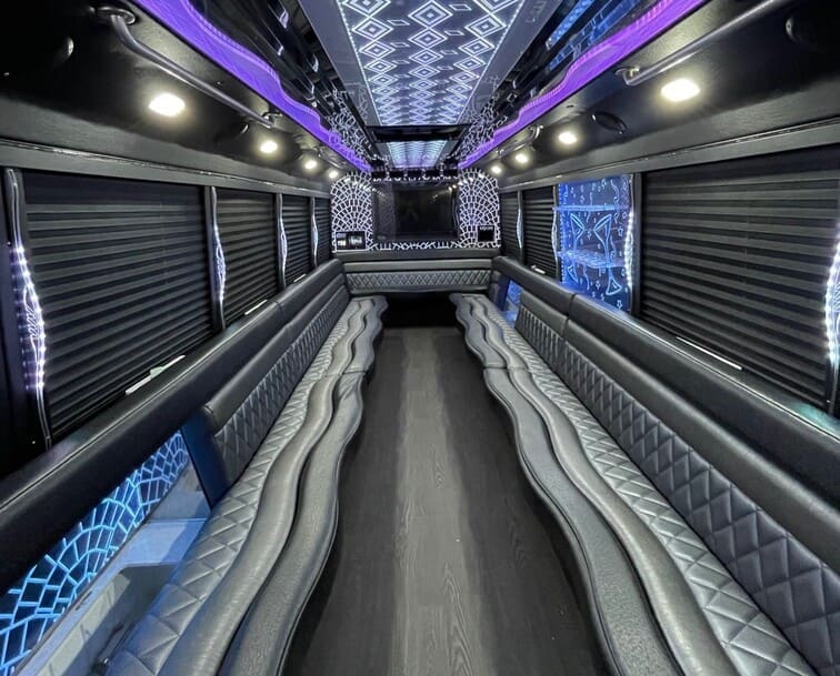 Carrollton 30 Passenger Party Bus White Interior