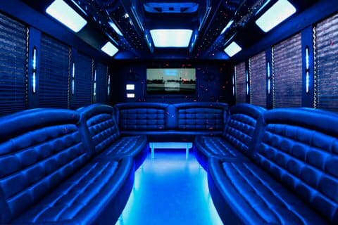 Lewisville 36 Passenger Party Bus Interior